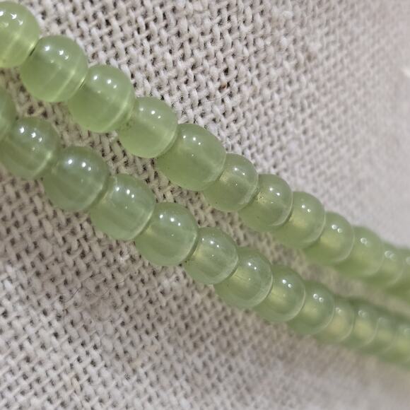 Continuous Strand Green Faux Peridot Beaded 34" Opera Length Necklace - Picture 13 of 15